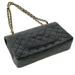 Chanel Matelasse Flap W Handbag Leather Black